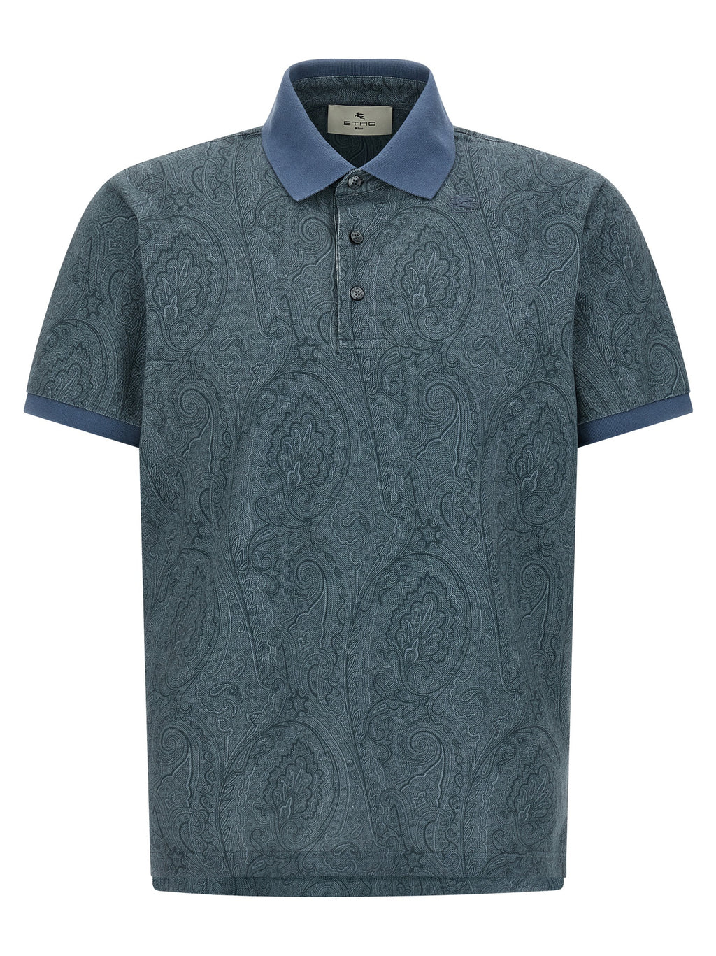Blue Cotton Polo Shirt
