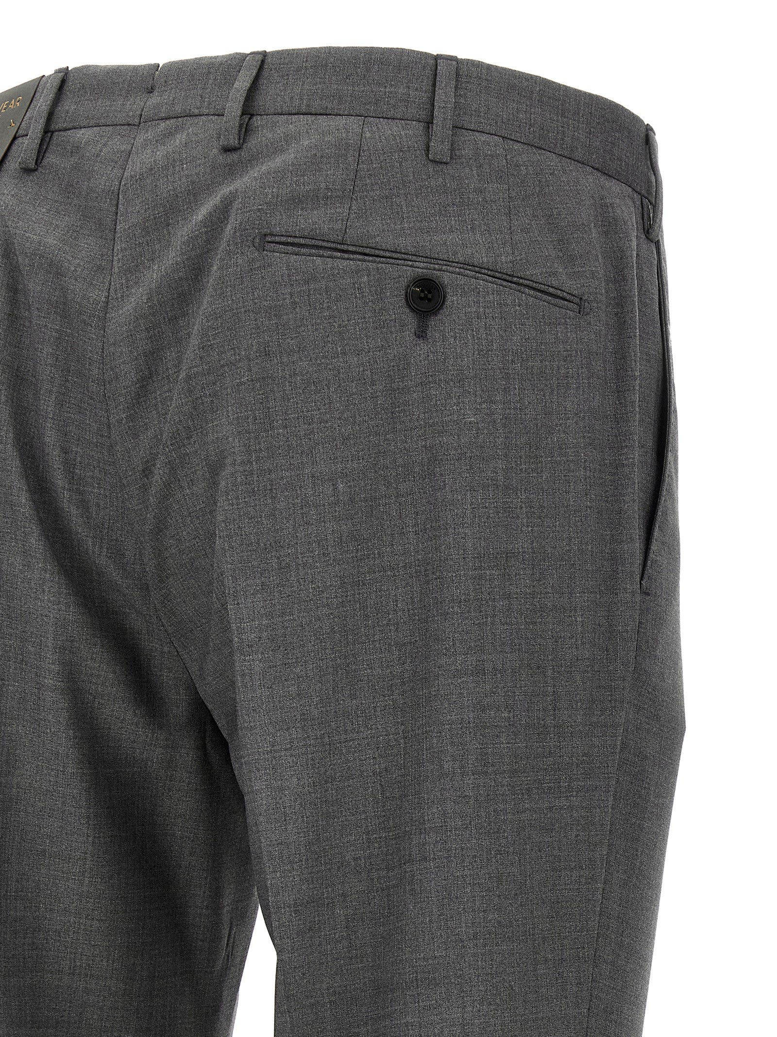 Gray Virgin Wool Dress Pants