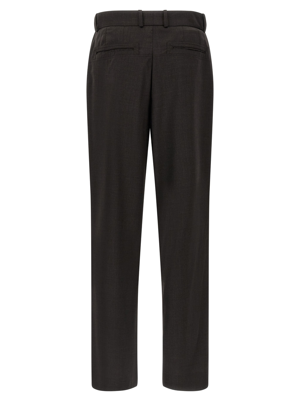 Brown Virgin Wool Casual Pants