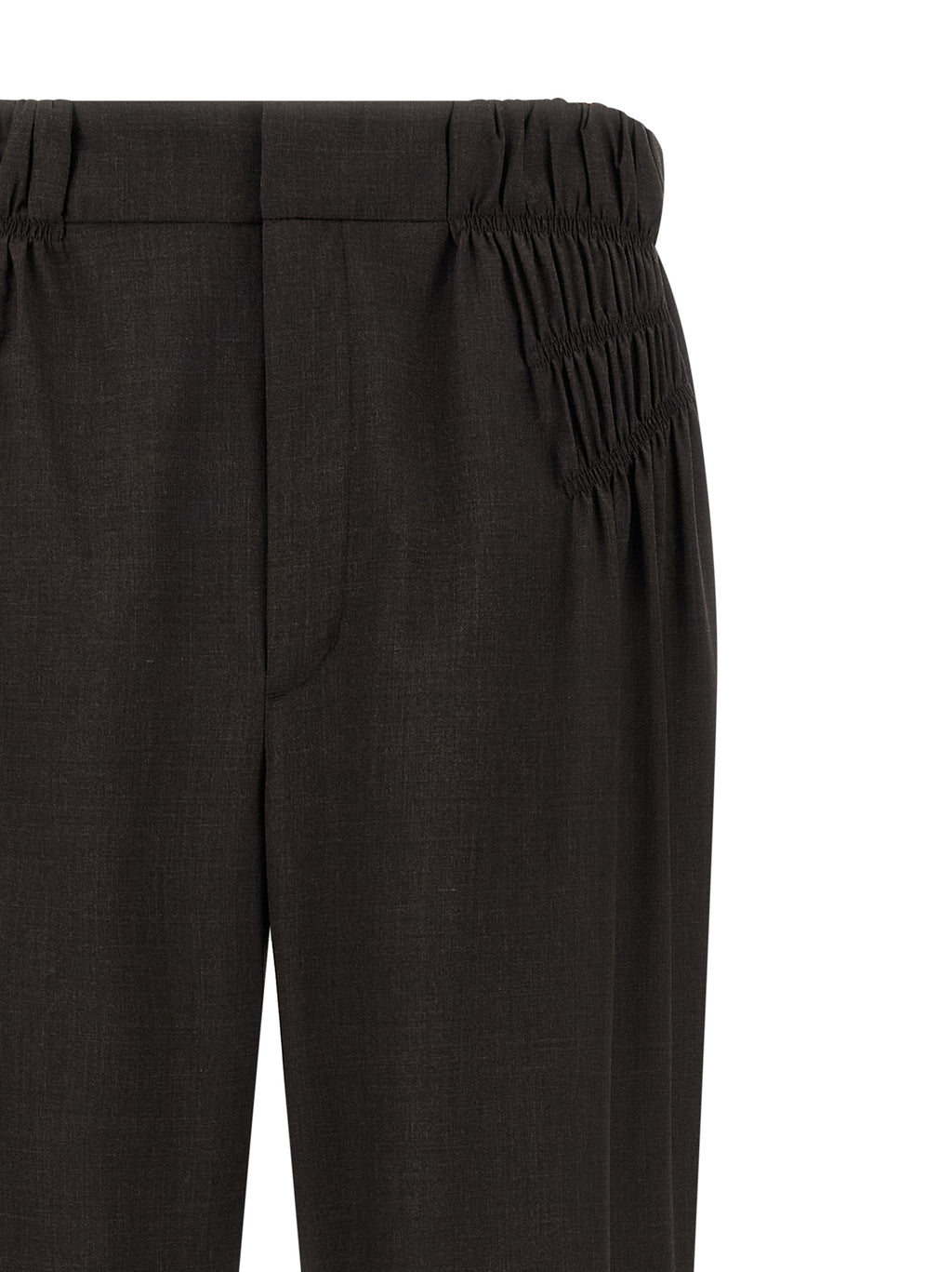 Brown Virgin Wool Casual Pants