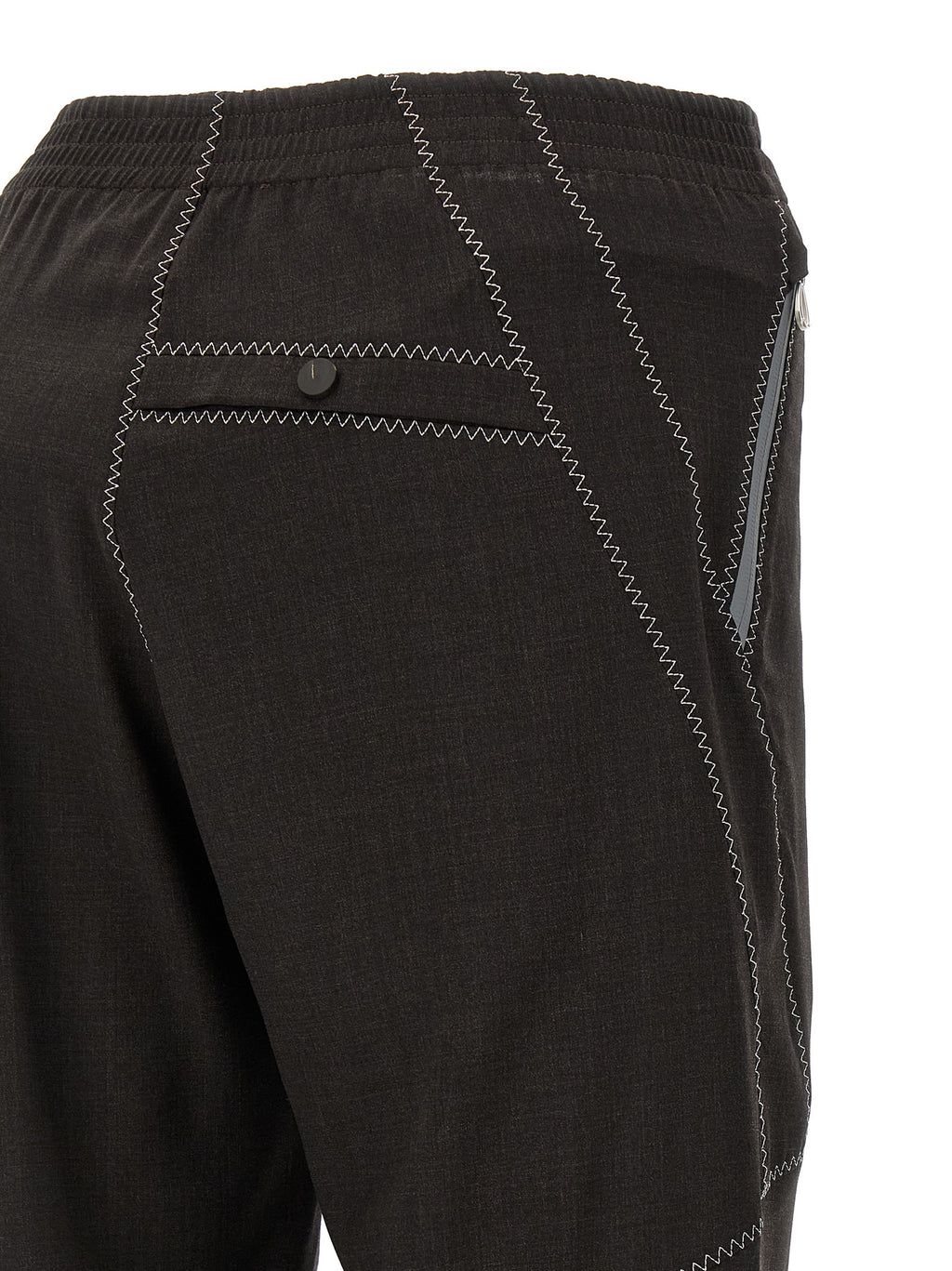 Brown Virgin Wool Casual Pants