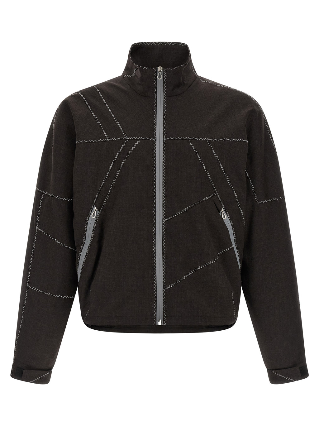 Brown Virgin Wool Full-Length Jacket