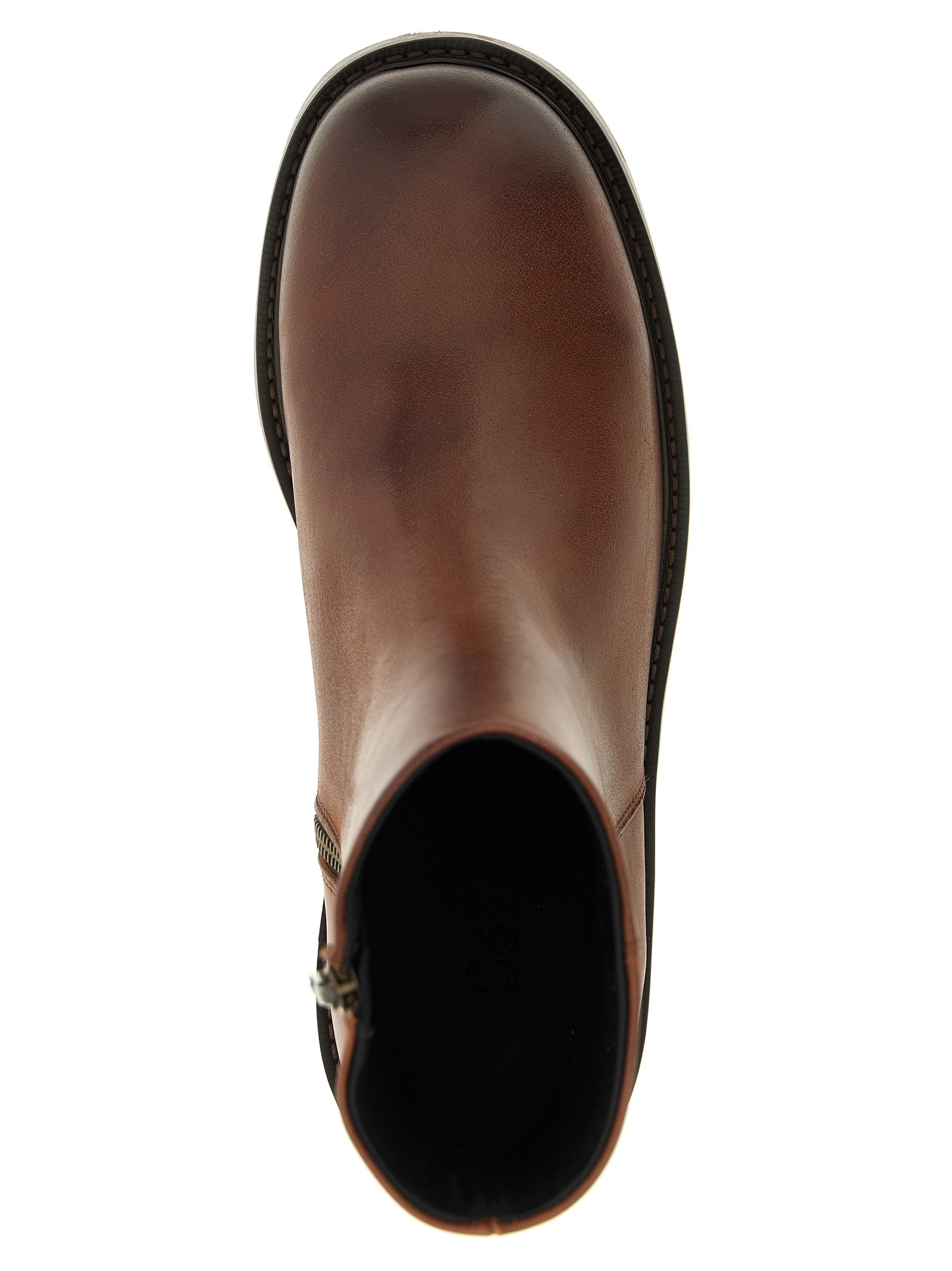 Brown Calfskin Ankle Boots