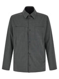 Gray Polyester Full-Length Jacket