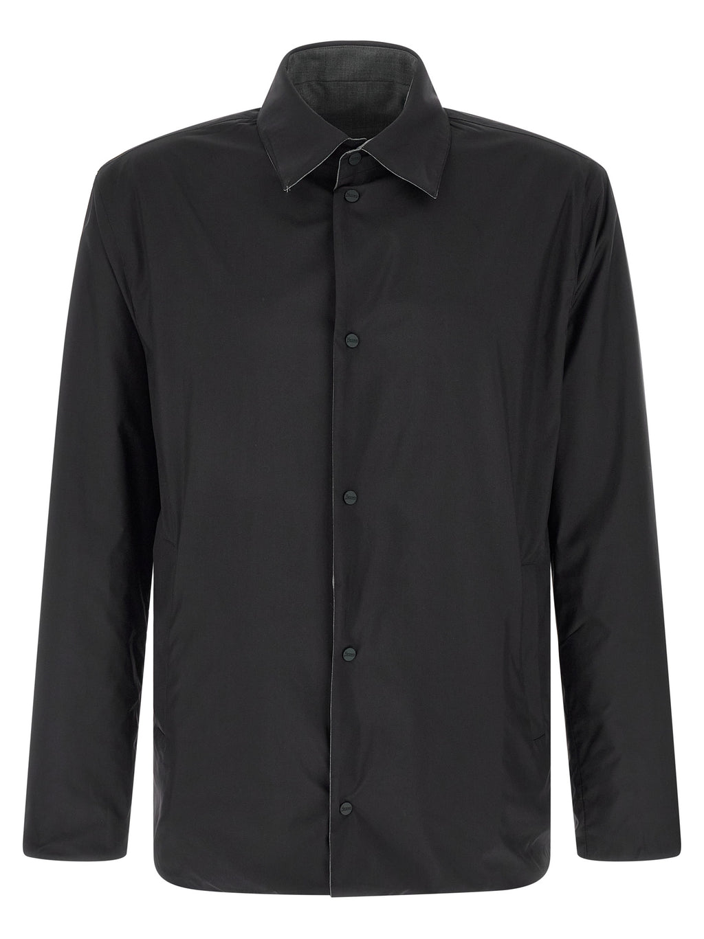 Gray Polyester Full-Length Jacket