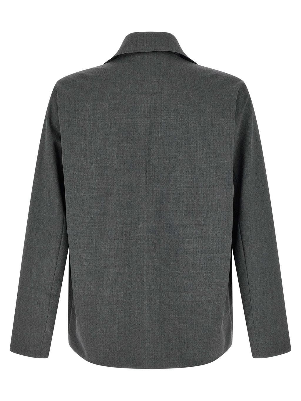 Gray Polyester Full-Length Jacket