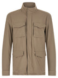 Beige Polyamide Full-Length Jacket