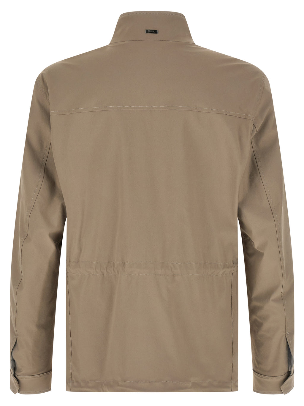 Beige Polyamide Full-Length Jacket