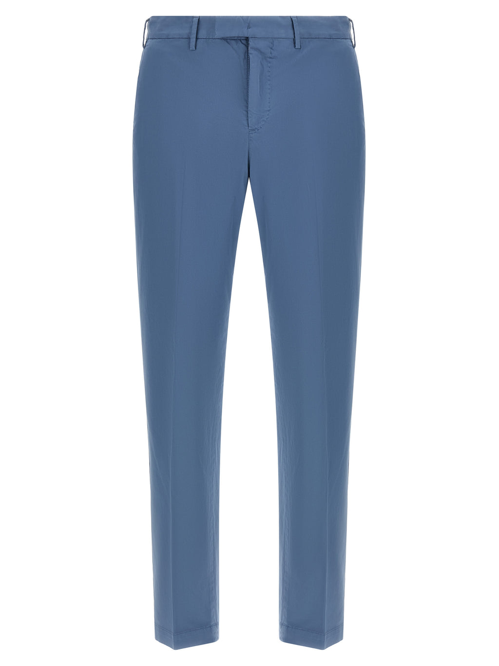 Blue Cotton Casual Pants