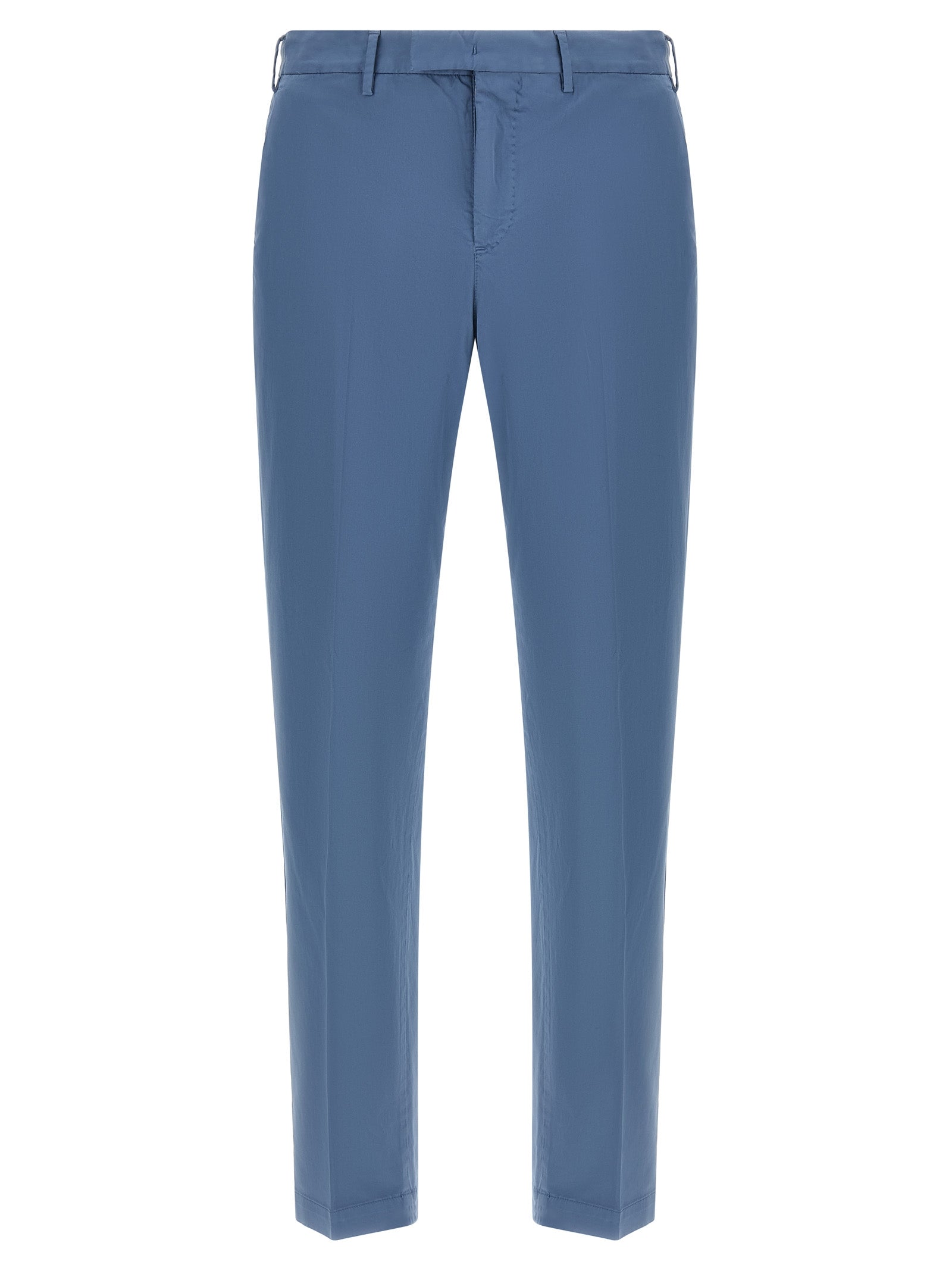 Blue Cotton Casual Pants