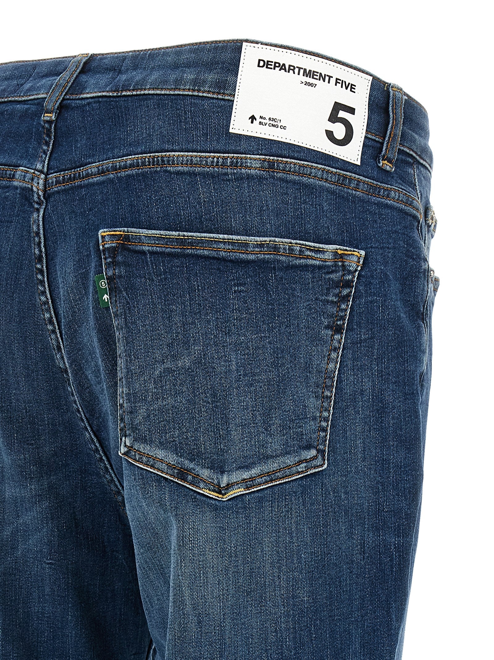 Blue Cotton Cropped Jeans