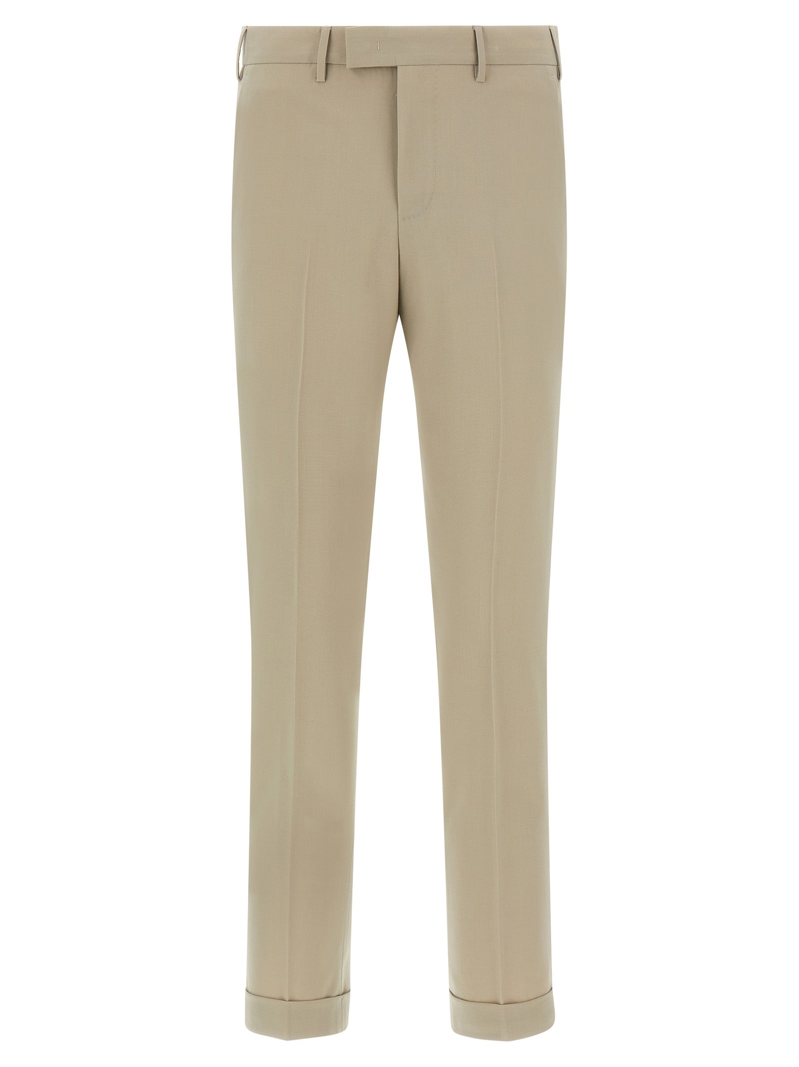 Beige Virgin Wool Dress Pants