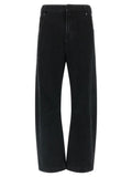 Black Cotton Straight-Leg Jeans