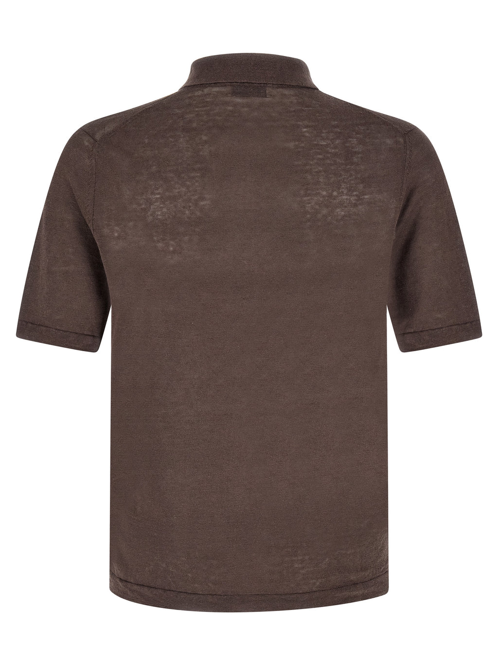 Brown Linen Polo Shirt