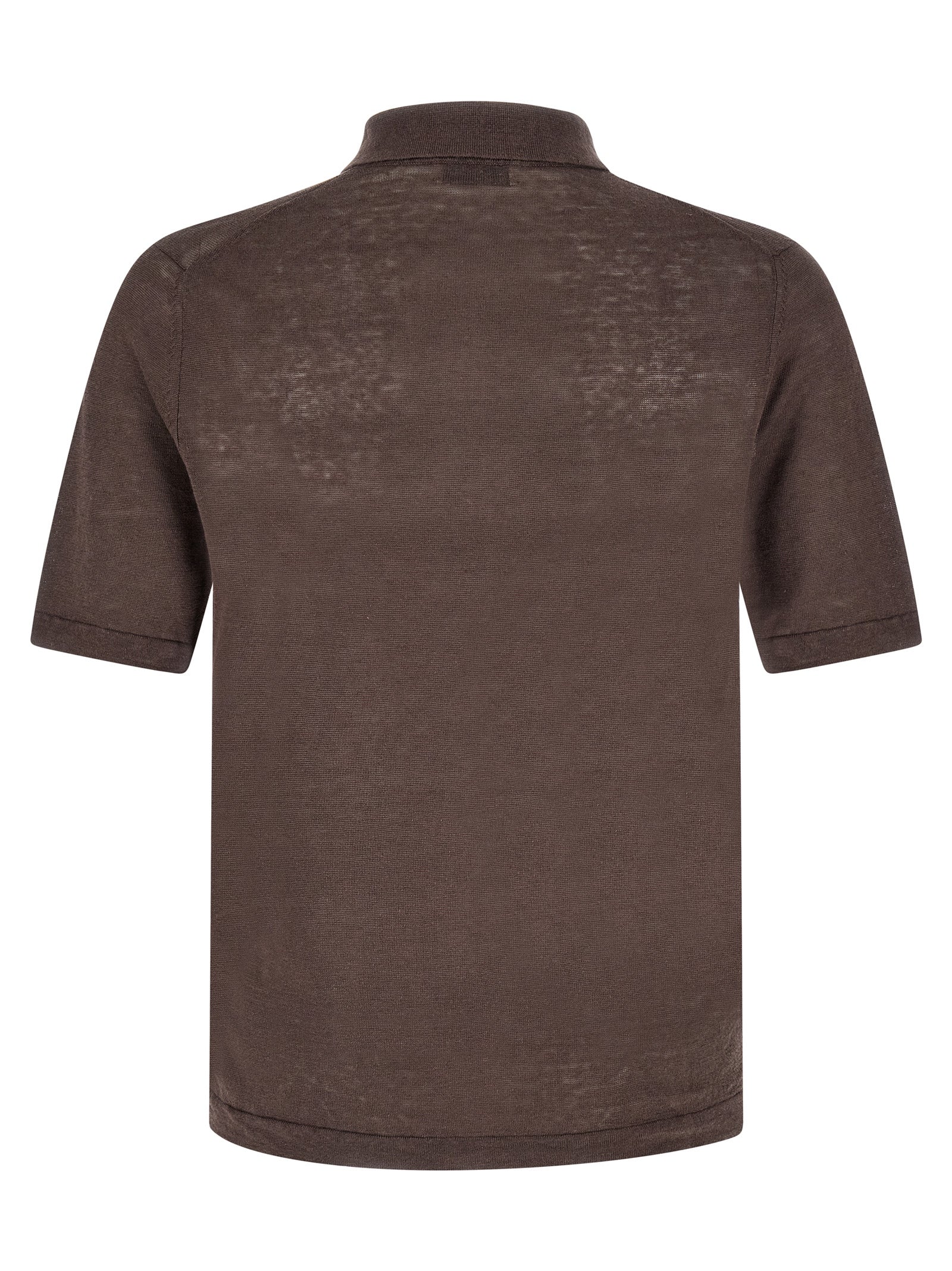 Brown Linen Polo Shirt