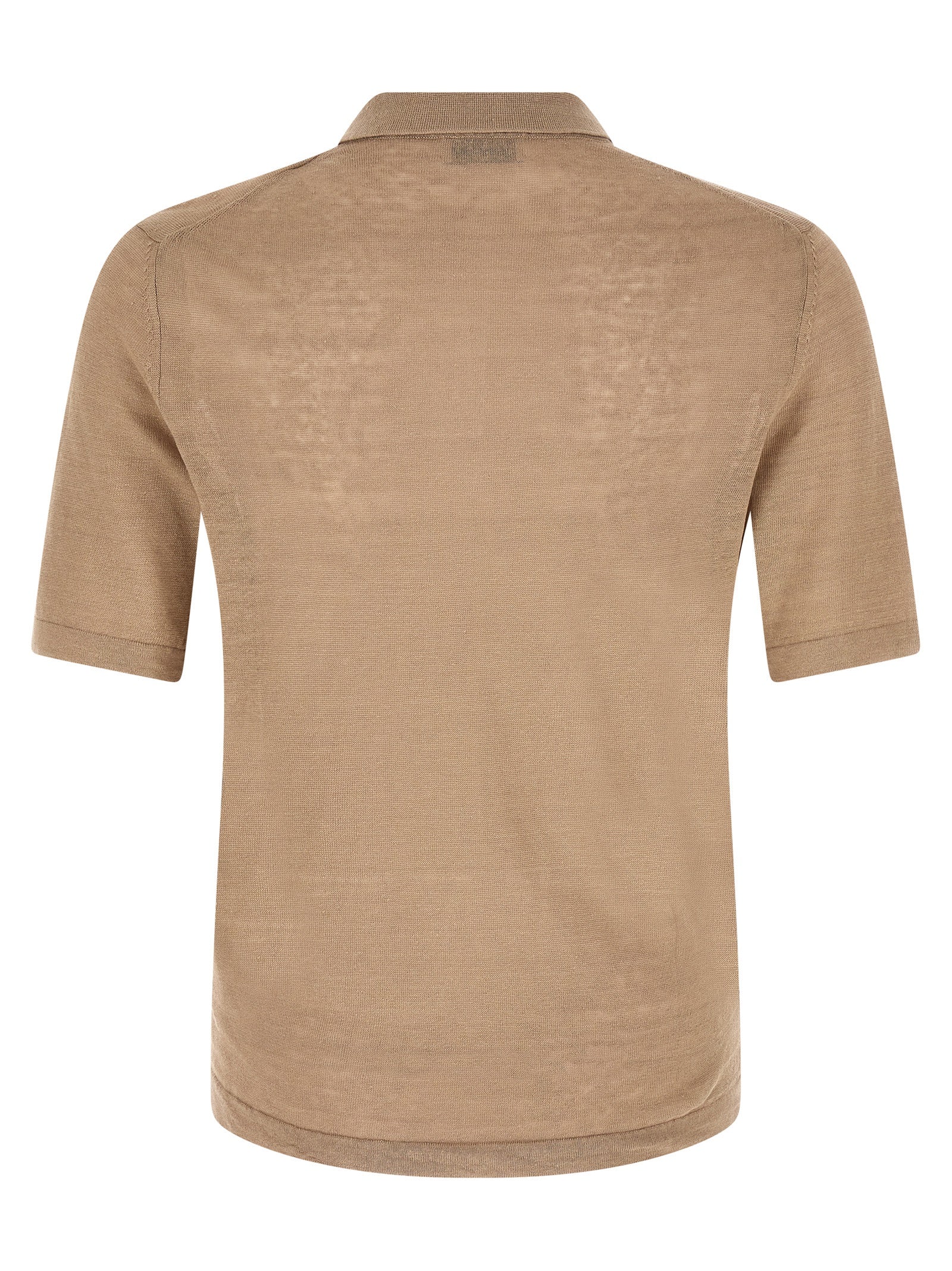 Beige Linen Polo Shirt