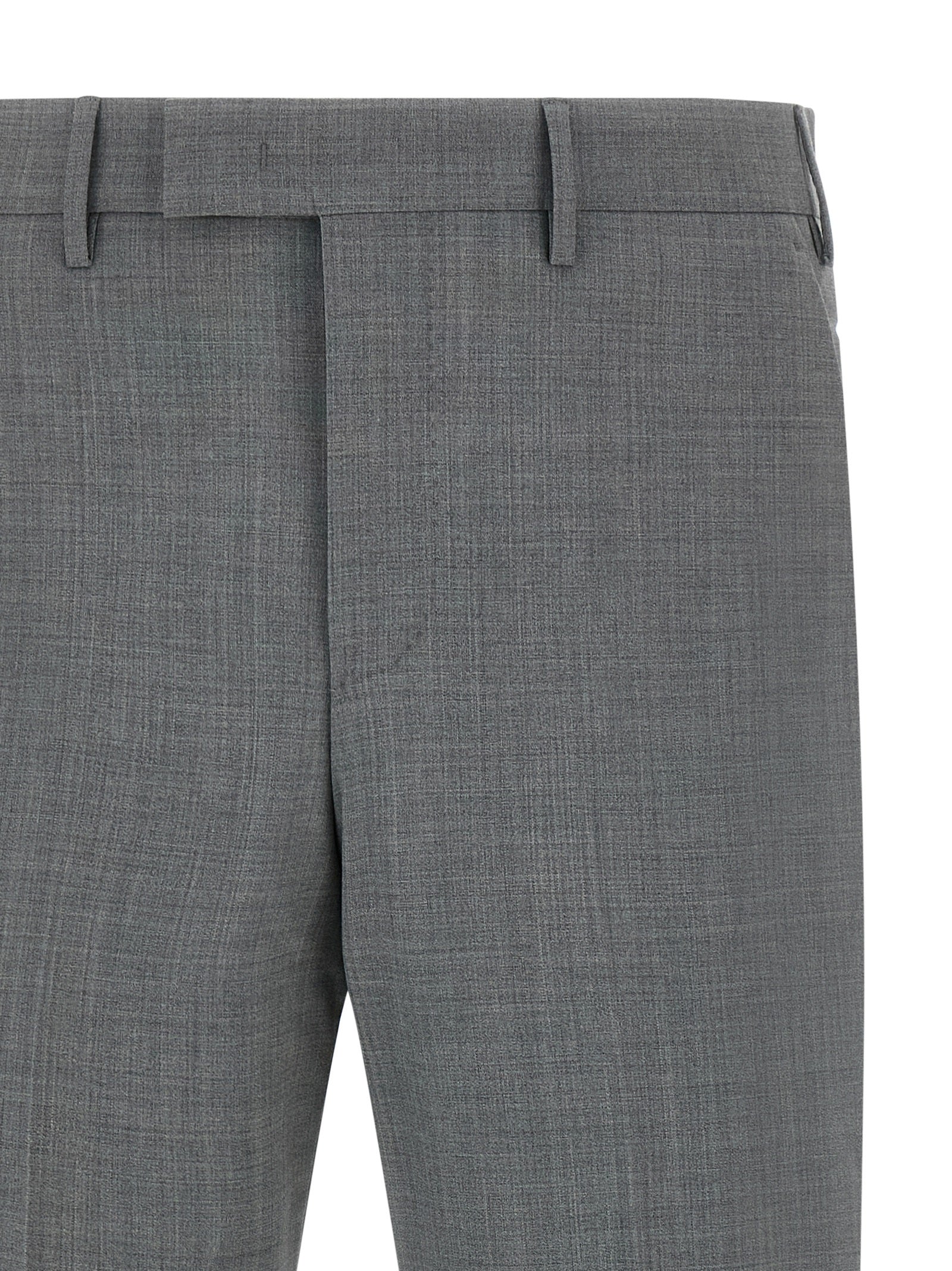 Gray Virgin Wool Dress Pants