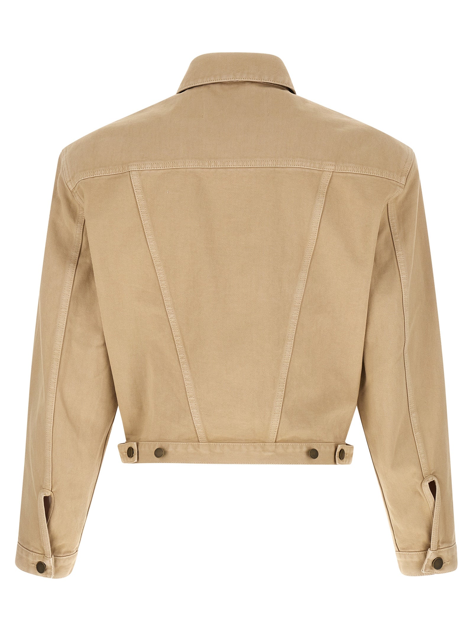 Beige Cotton Denim Jacket