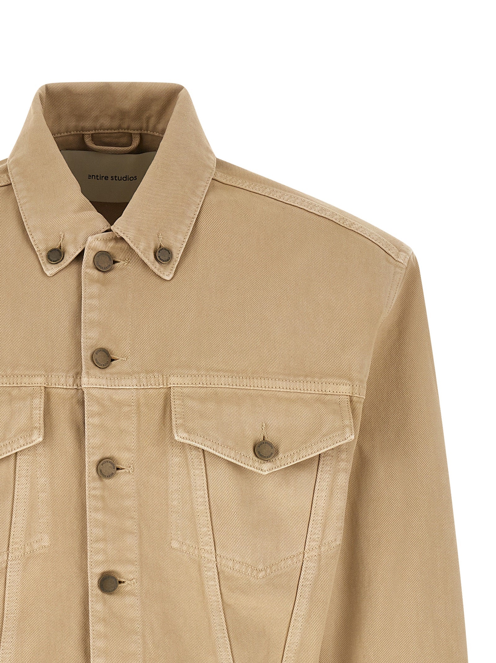 Beige Cotton Denim Jacket