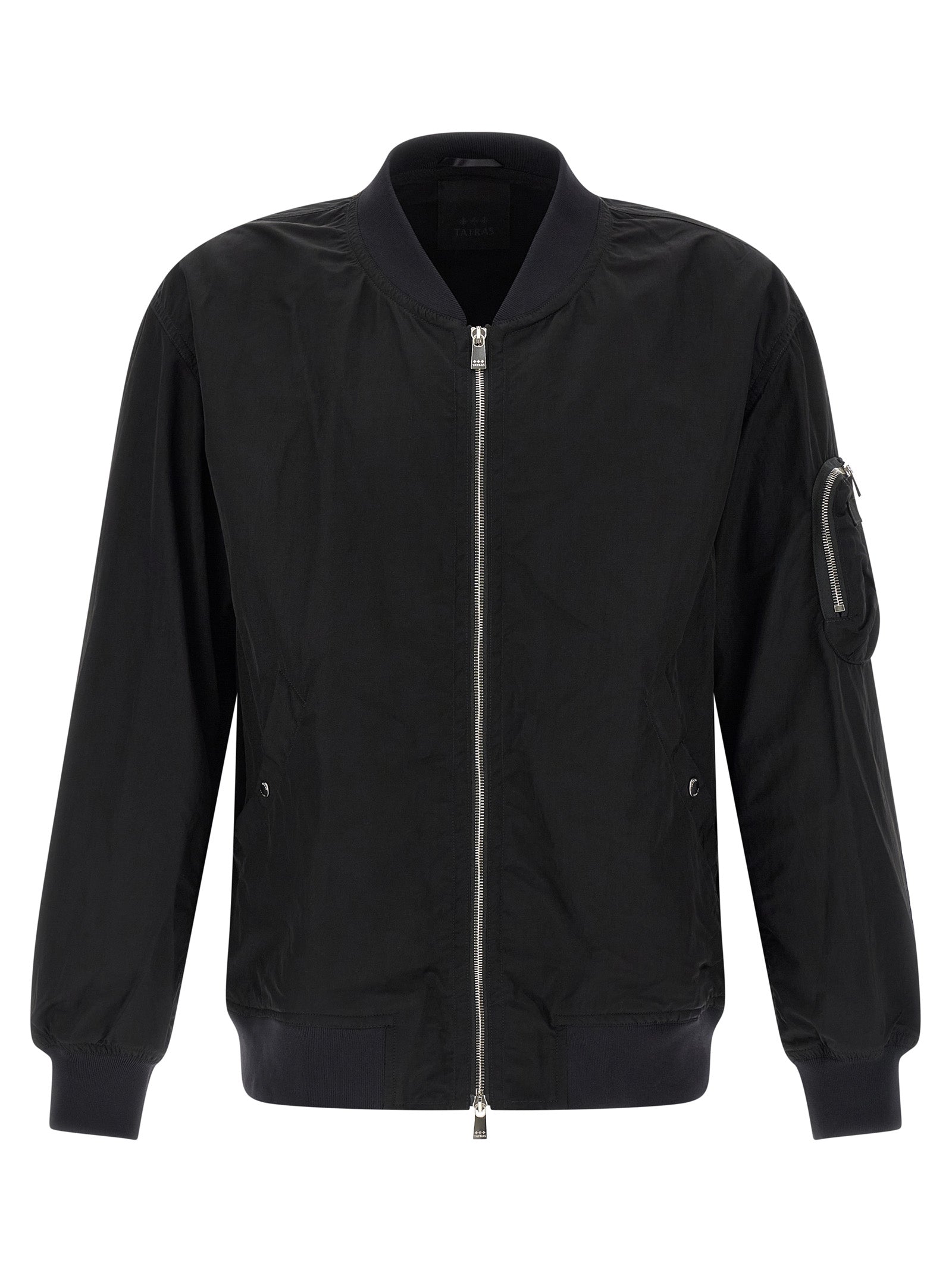 Black Nylon Bomber