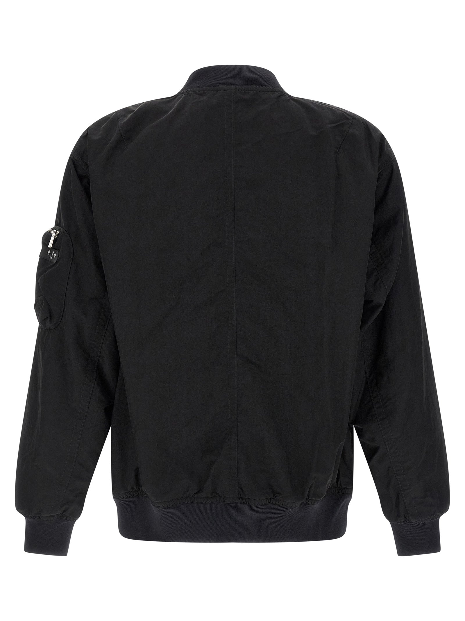 Black Nylon Bomber