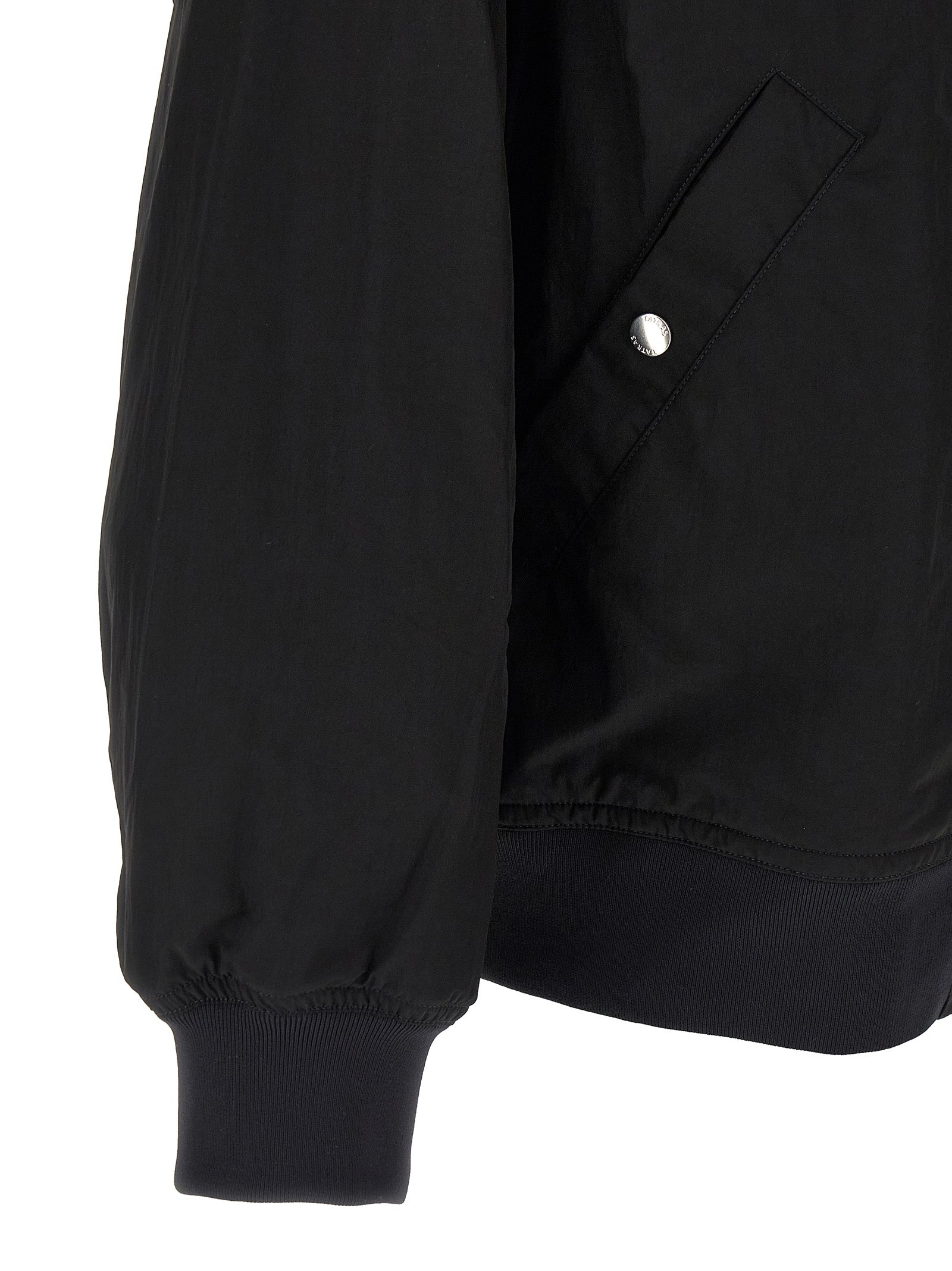 Black Nylon Bomber