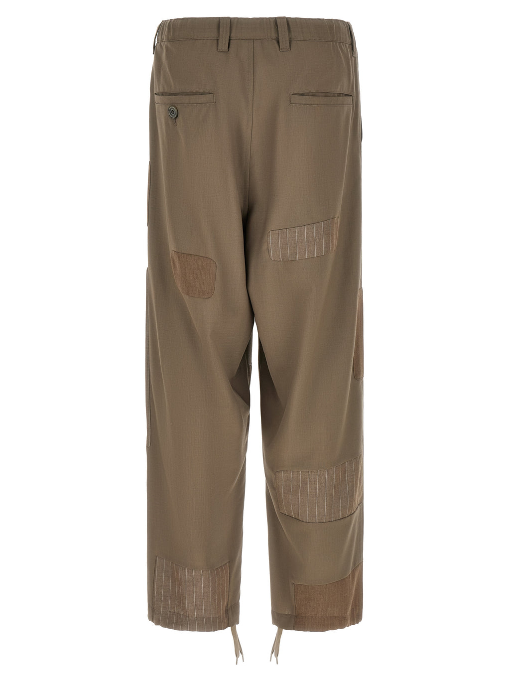 Beige Wool Casual Pants
