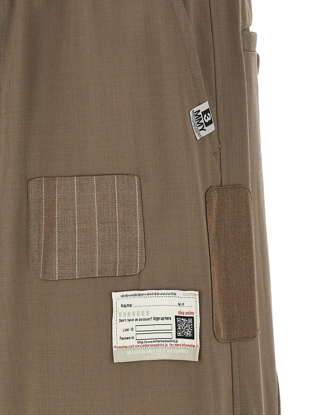 Beige Wool Casual Pants