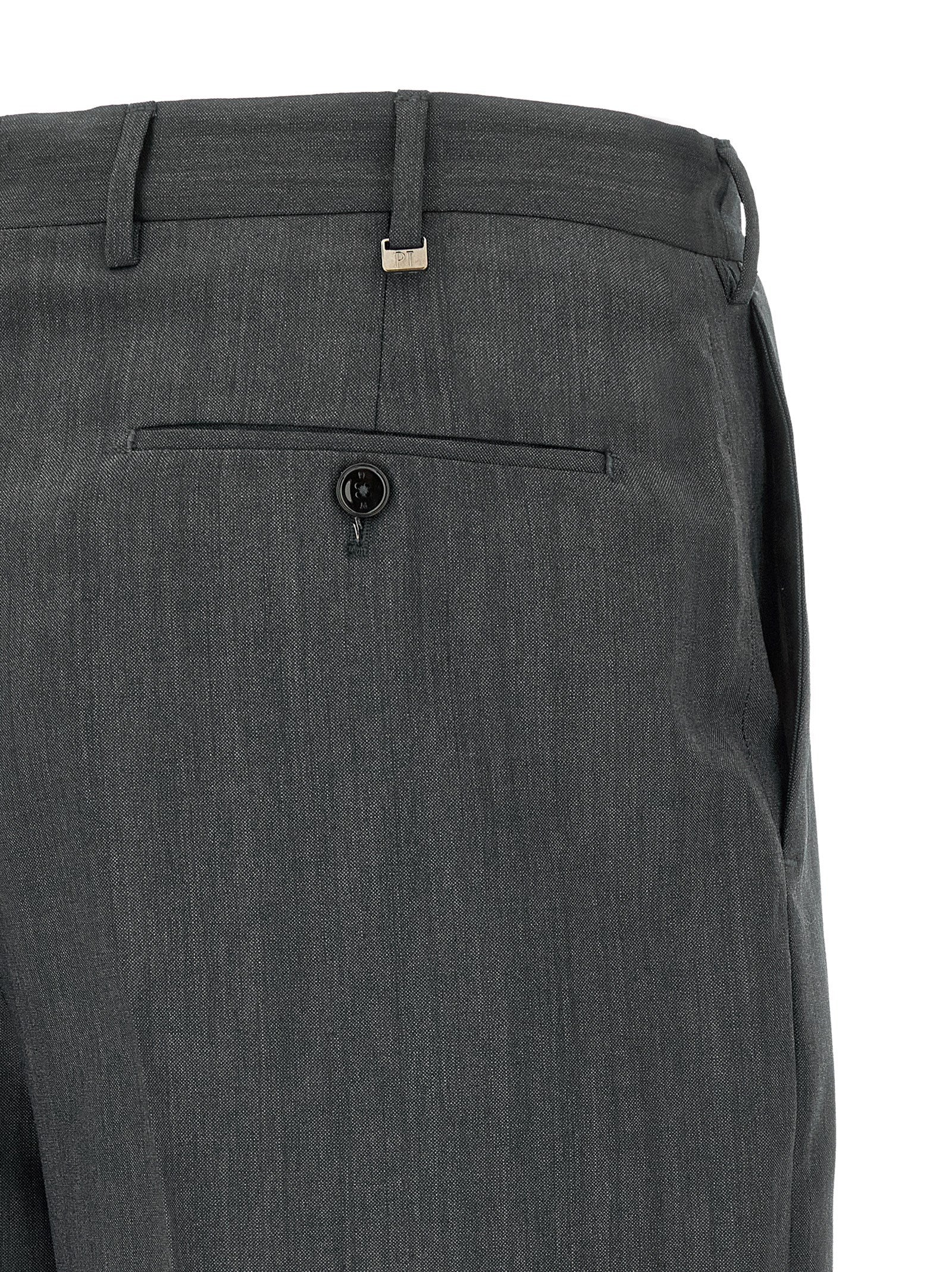 Gray Virgin Wool Dress Pants