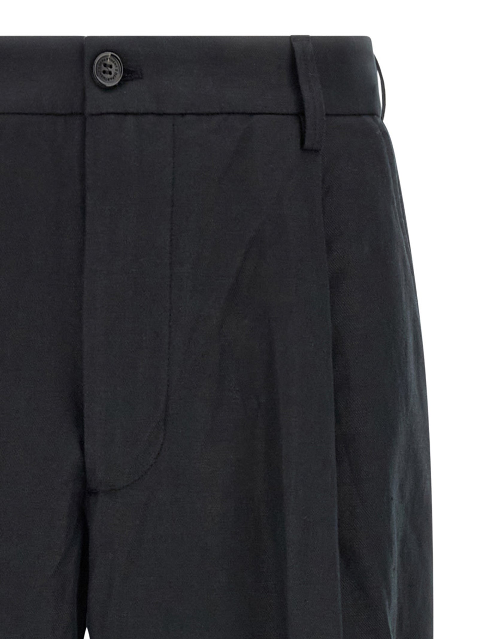 Black Cotton Casual Pants