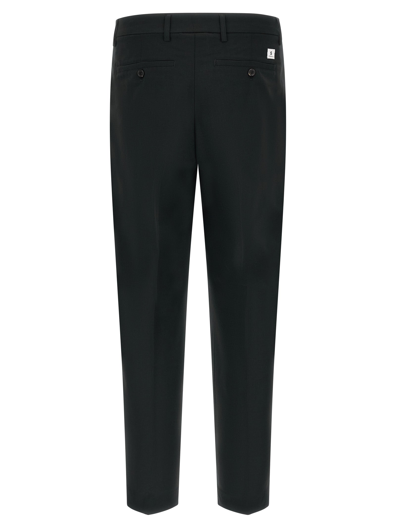 Black Polyester Casual Pants