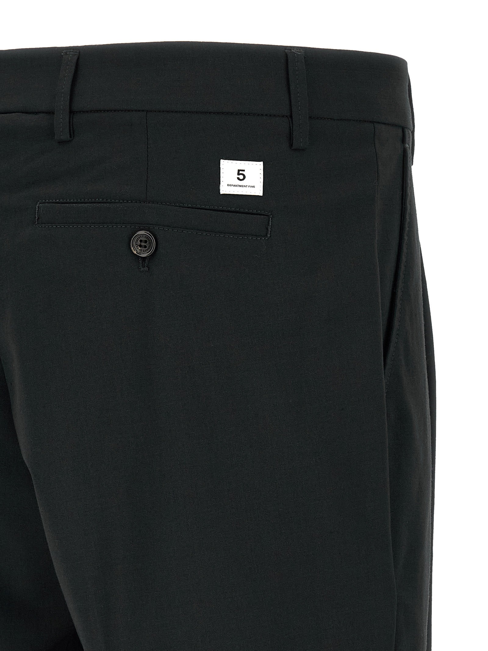 Black Polyester Casual Pants
