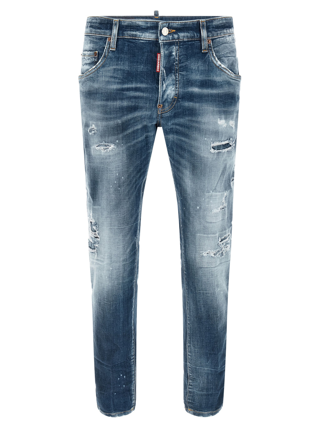 Blue Cotton Boyfriend Jeans