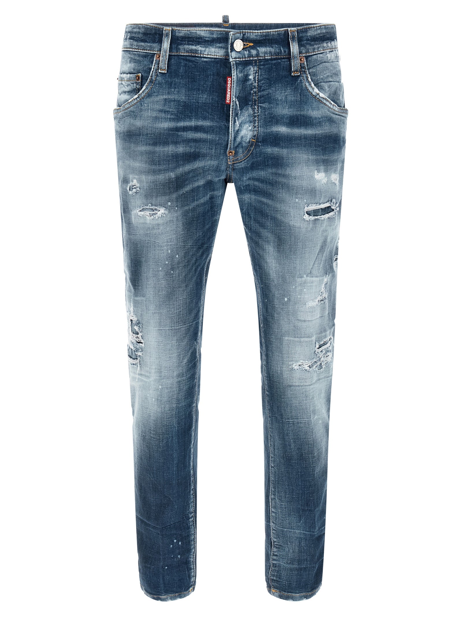 Blue Cotton Boyfriend Jeans