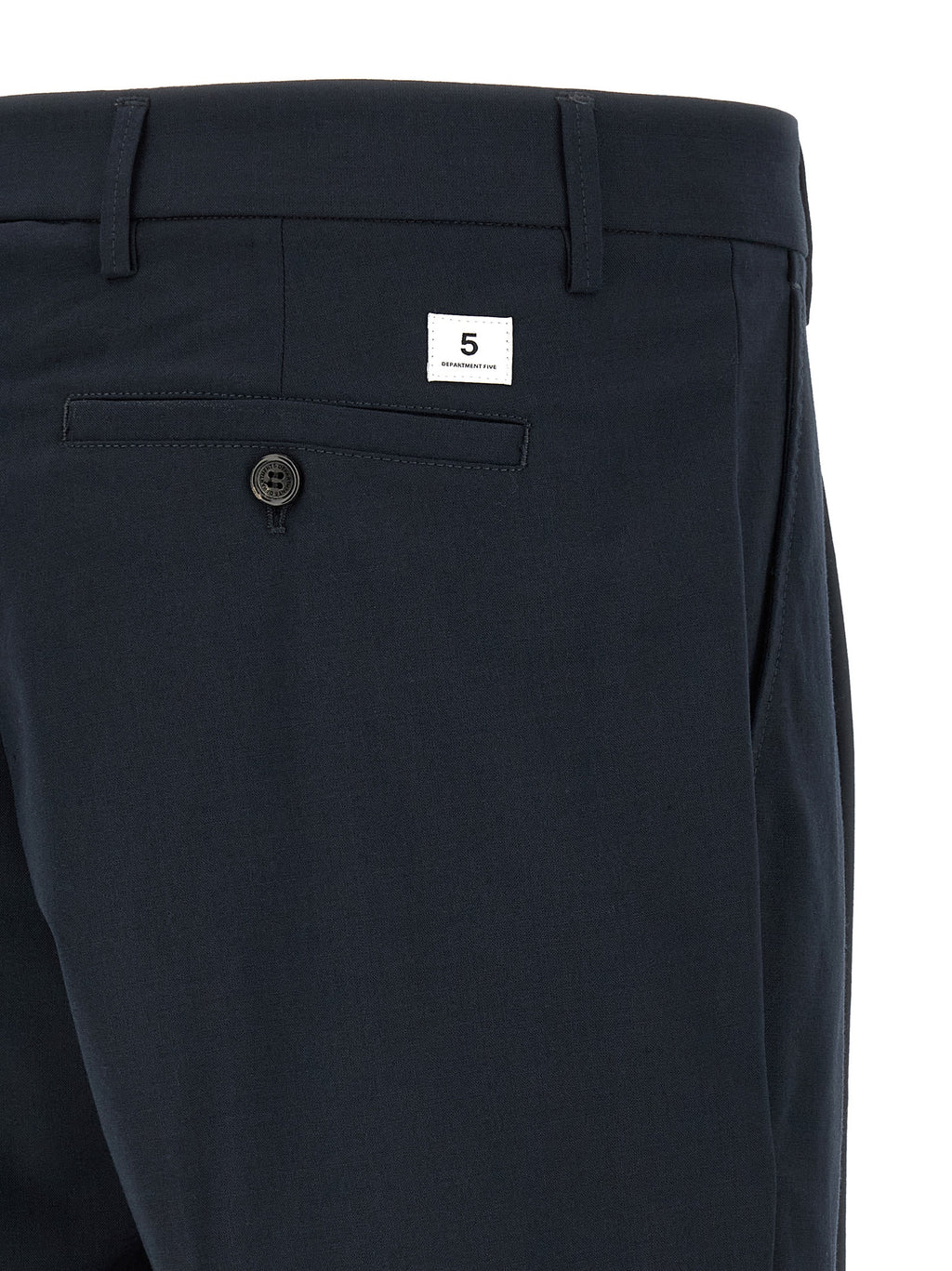 Blue Polyester Casual Pants