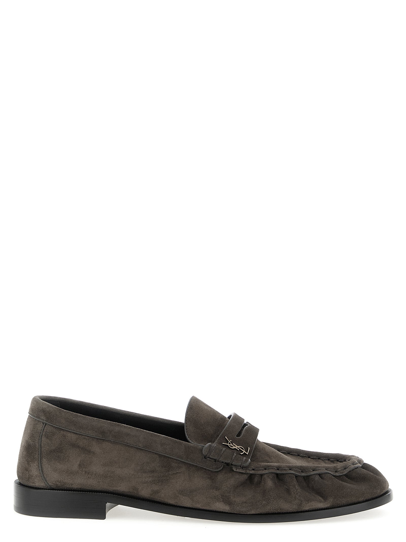 Brown Calfskin Slip-On Loafers