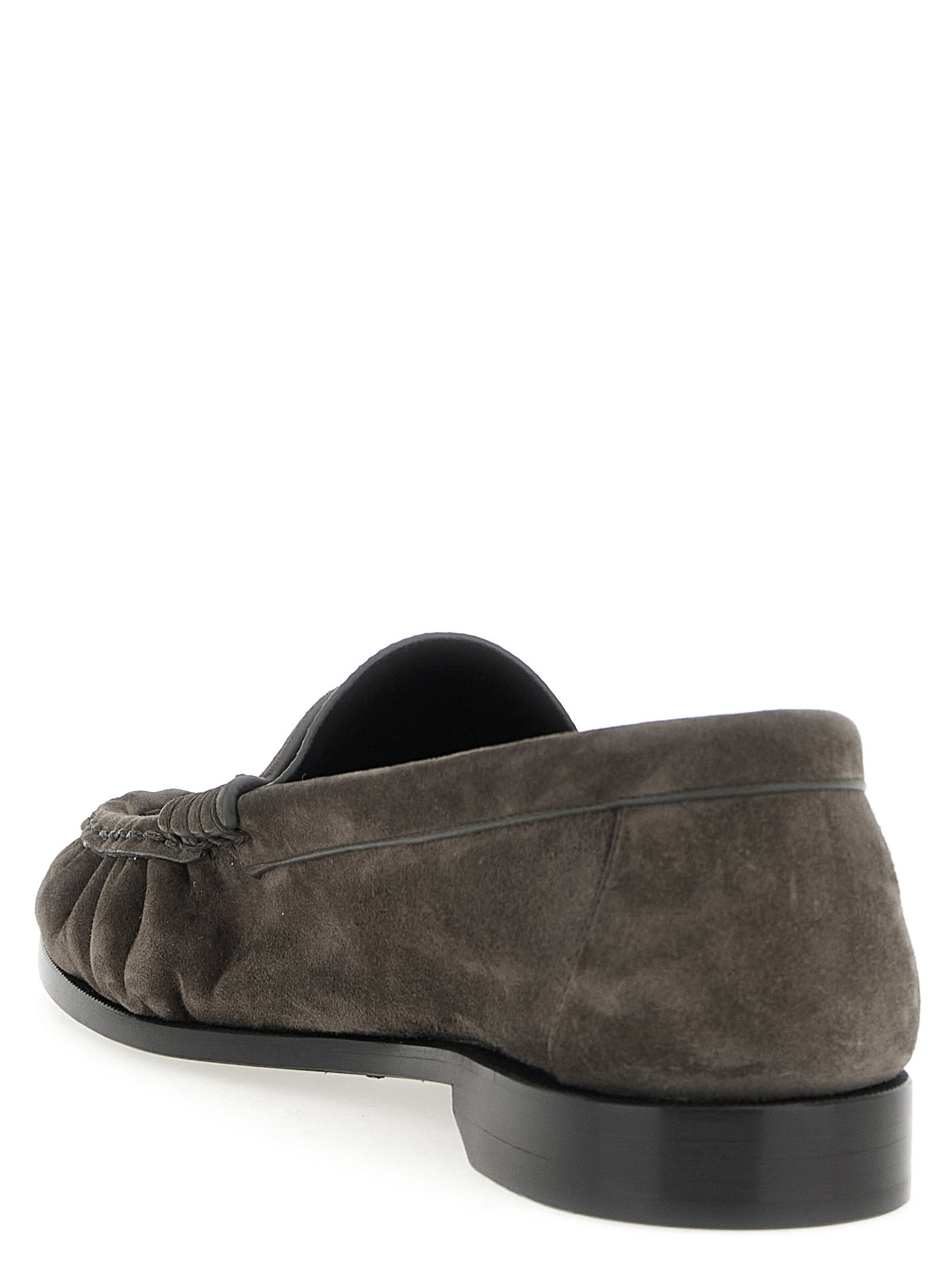 Brown Calfskin Slip-On Loafers