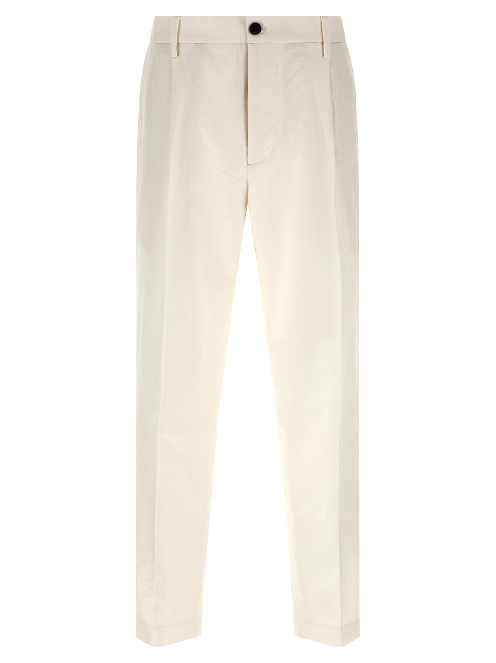 White Cotton Casual Pants