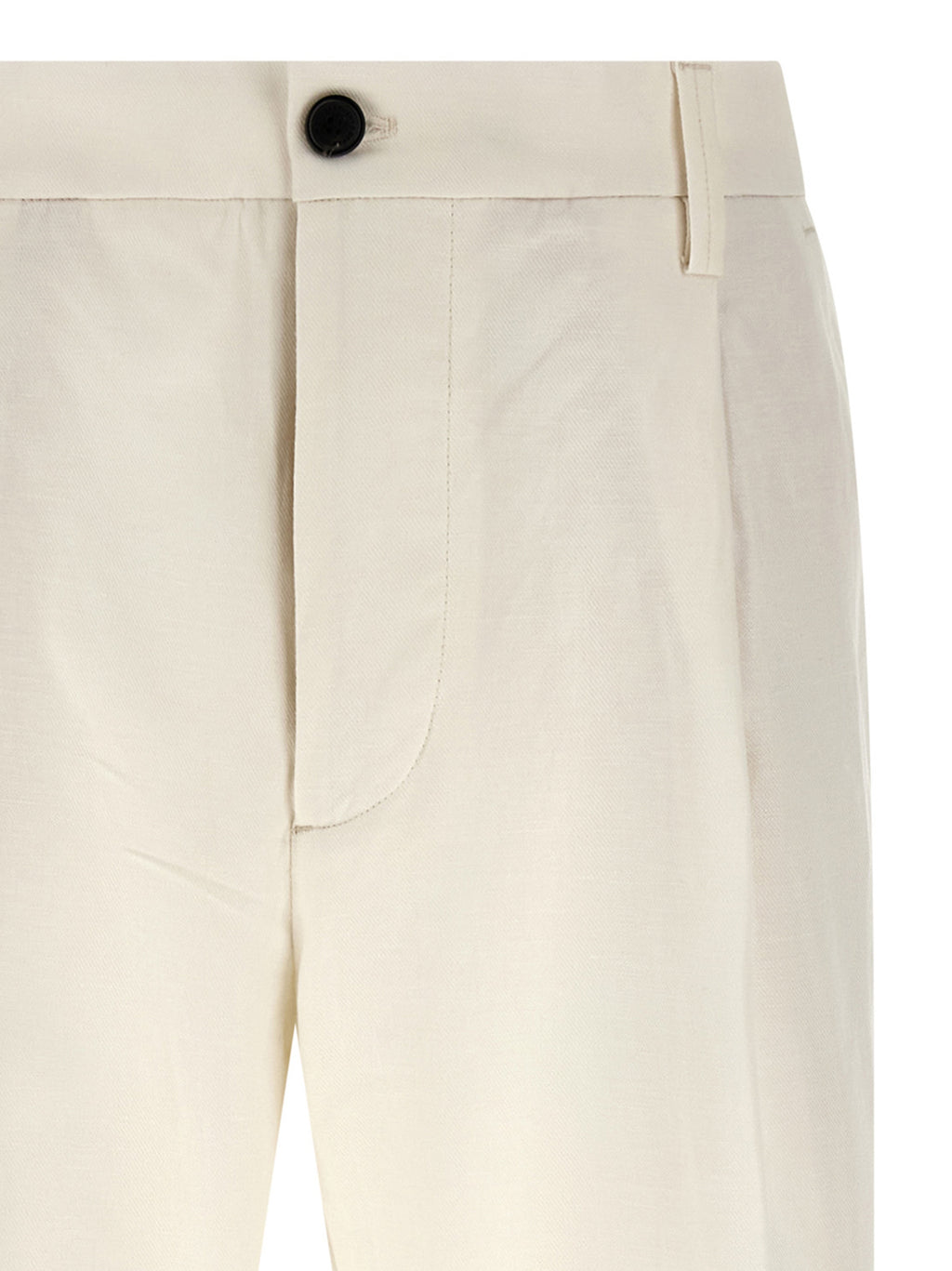 White Cotton Casual Pants