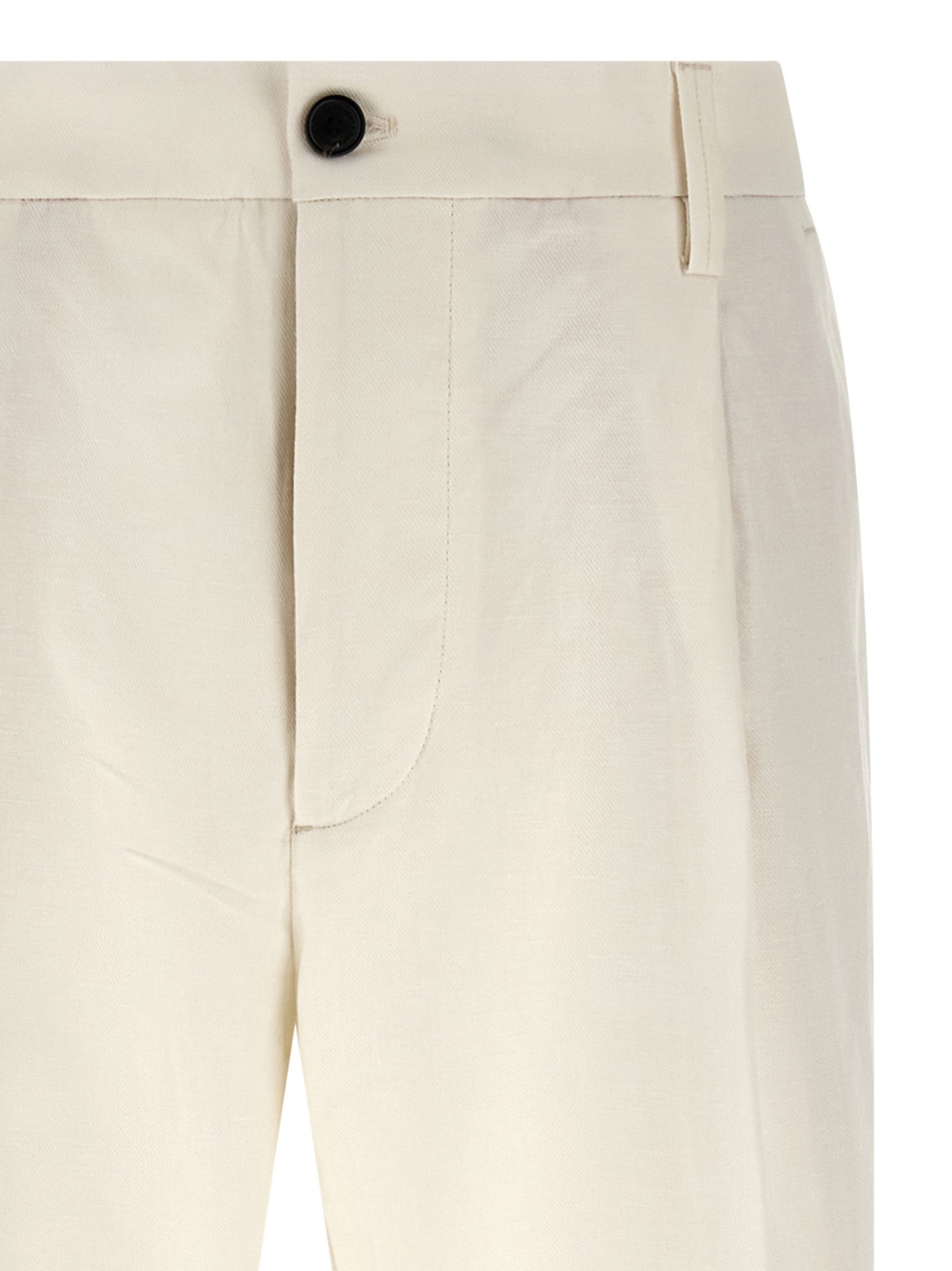 White Cotton Casual Pants