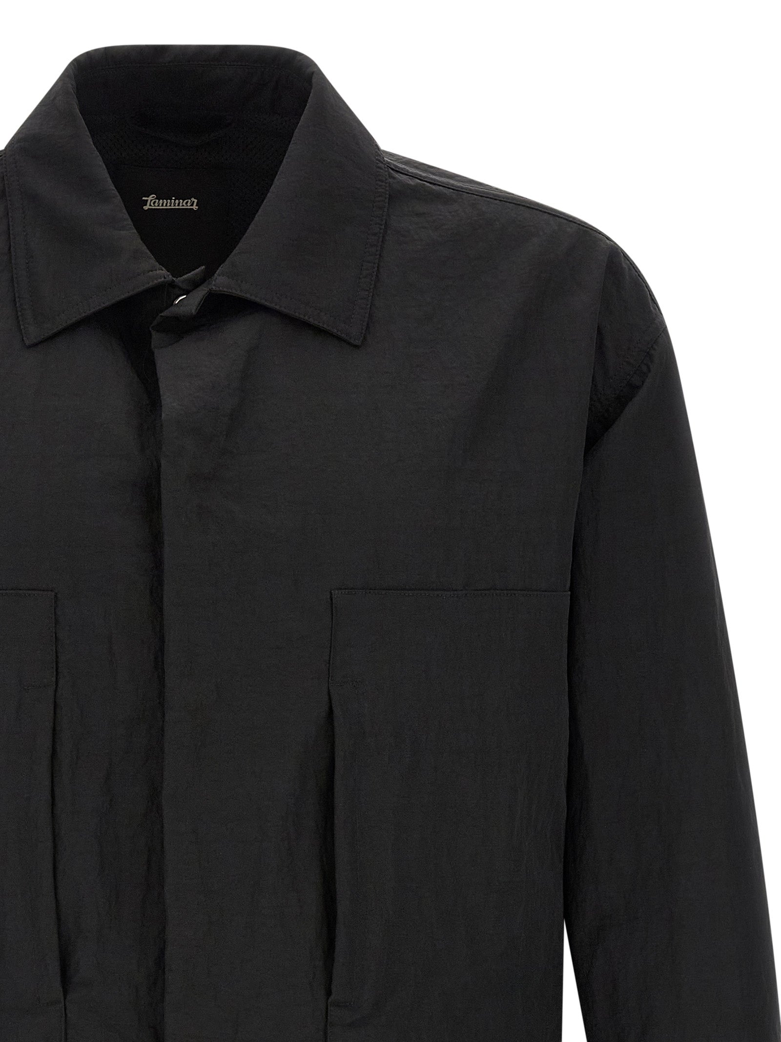 Black Polyamide Full-Length Jacket