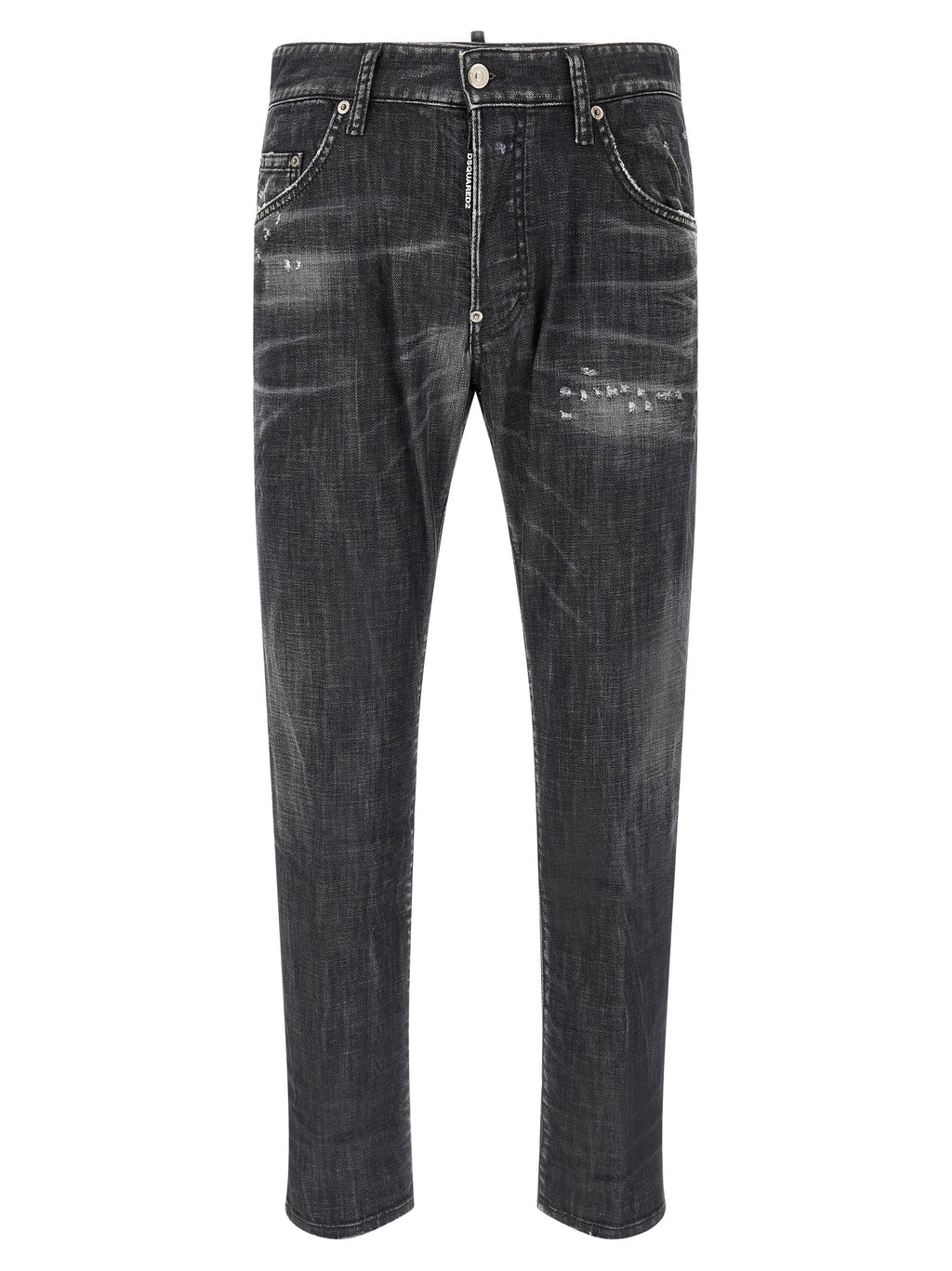Gray Cotton Relaxed Fit Jeans