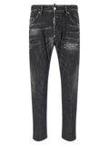 Gray Cotton Relaxed Fit Jeans