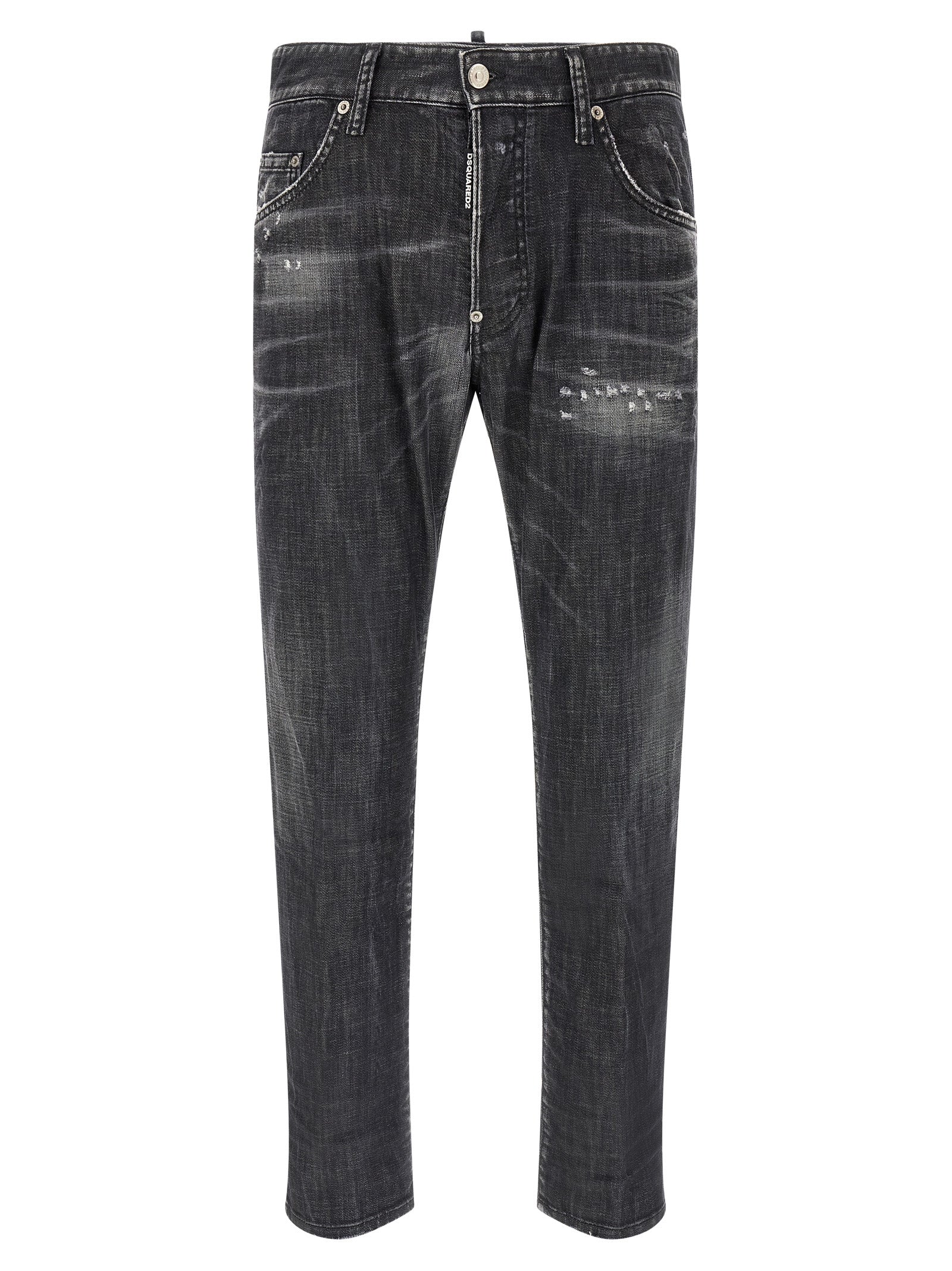 Gray Cotton Relaxed Fit Jeans