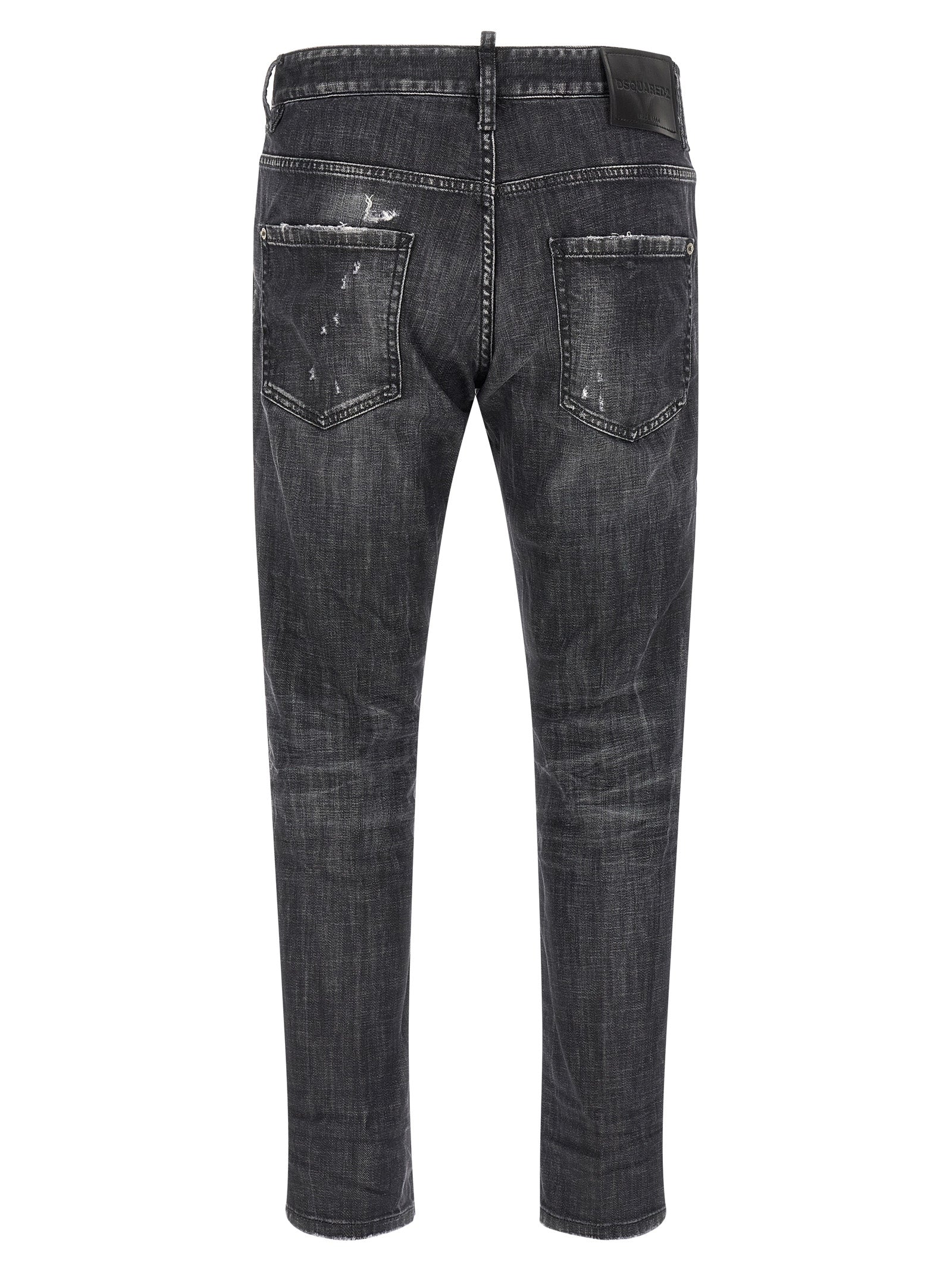 Gray Cotton Relaxed Fit Jeans