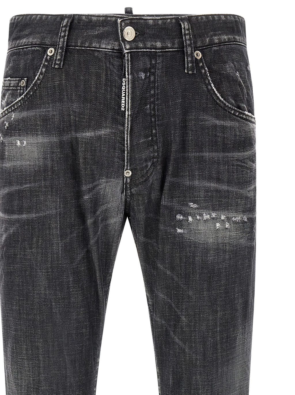 Gray Cotton Relaxed Fit Jeans