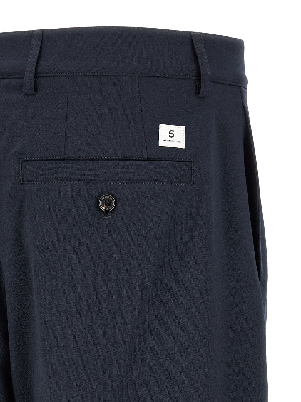 Blue Polyester Chino Pants