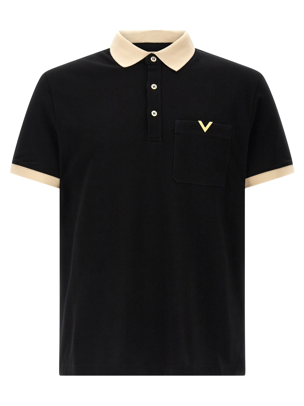 Black Cotton Polo Shirt