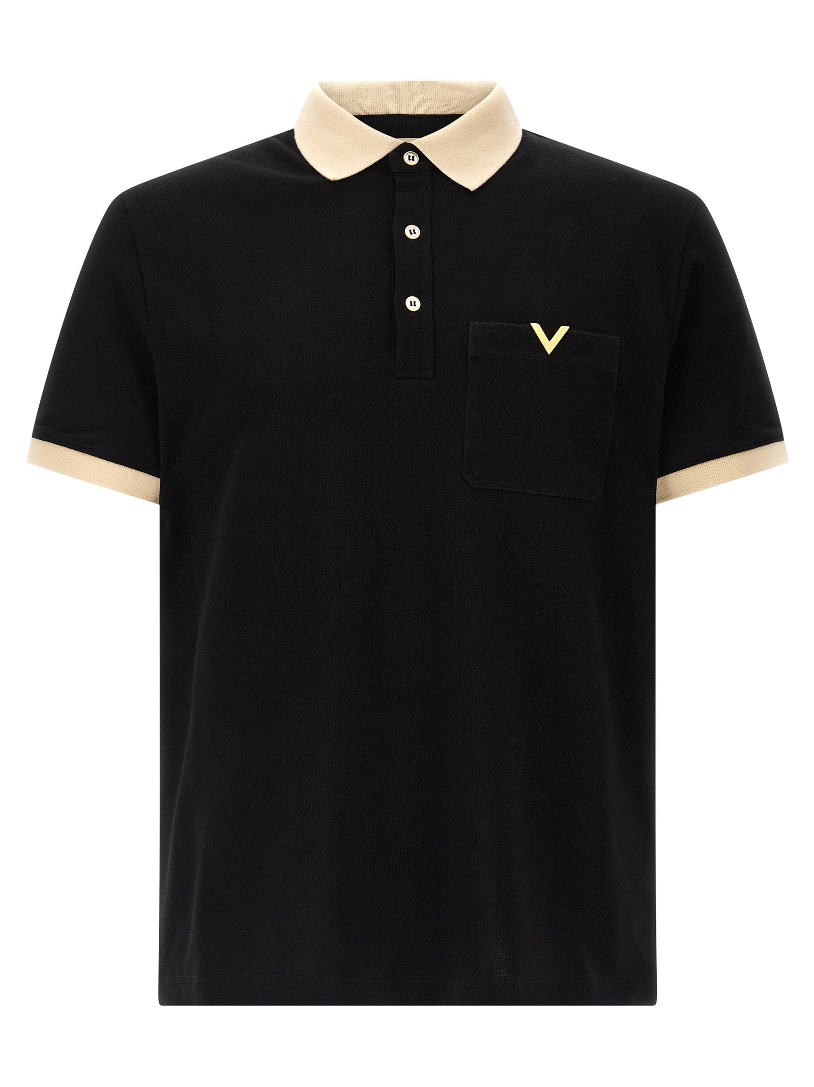 Black Cotton Polo Shirt