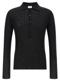 Black Wool Polo Shirt